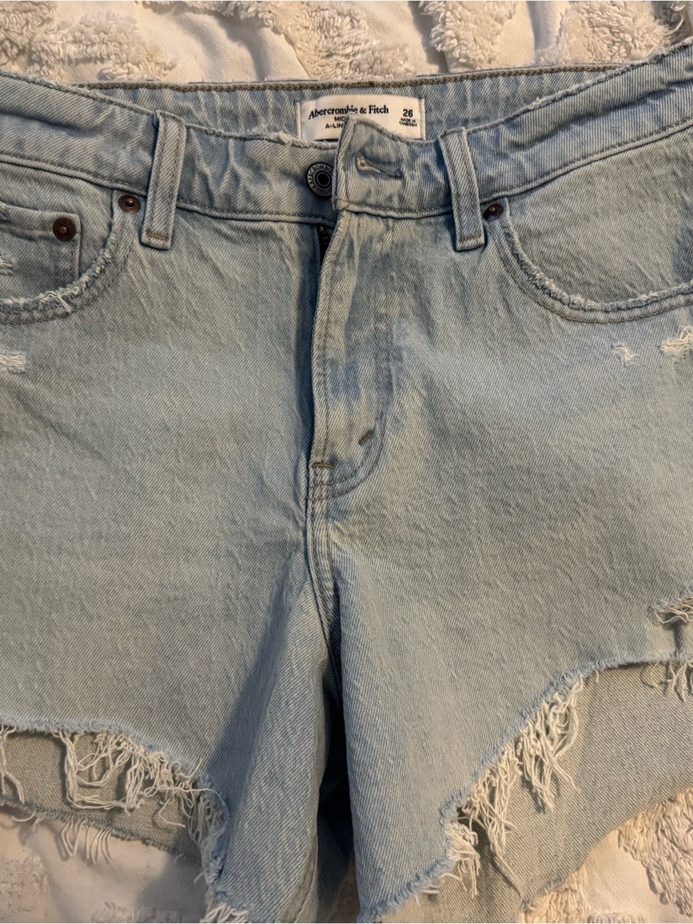 Abercrombie & Fitch Light Blue Mid Rise A-Line Shorts